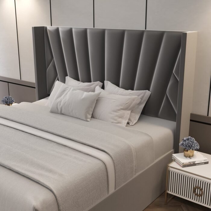 Eva Upholstered Platform Hydraulic Storage Bed - Dark Gray
