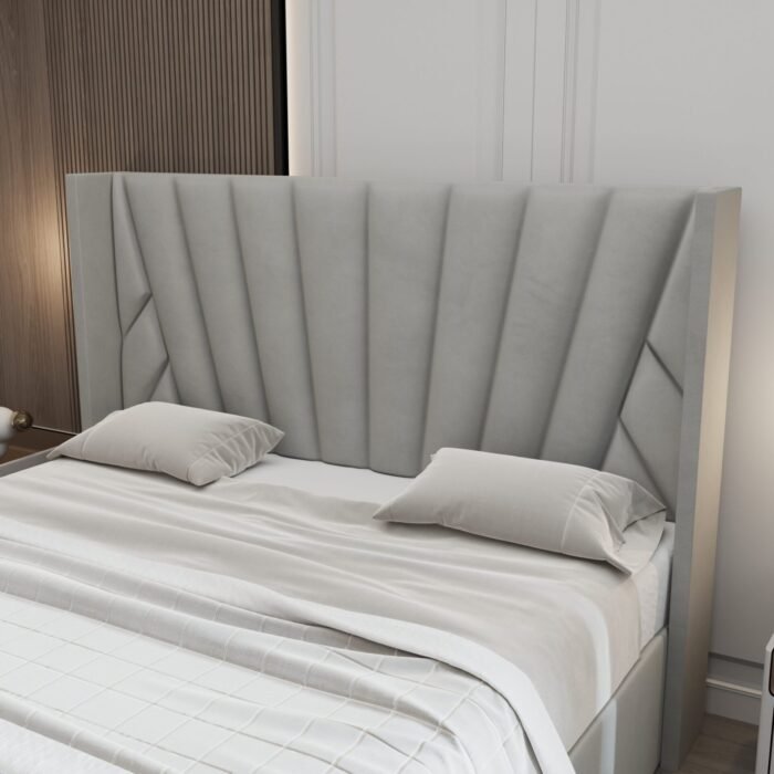 Eva Upholstered Platform Hydraulic Storage Bed - Light Gray