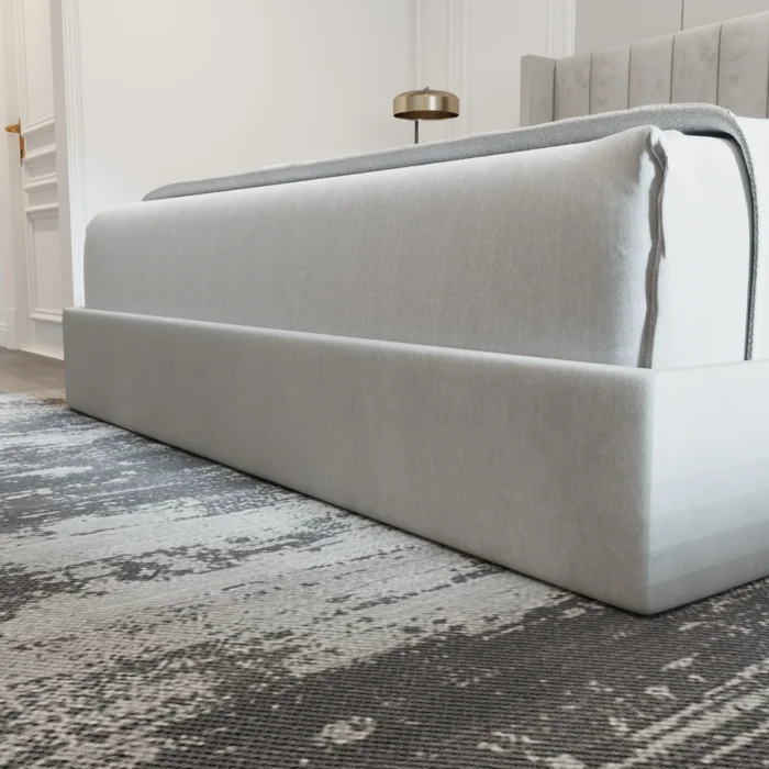 Oliver Upholstered Platform Hydraulic Storage Bed – Dark Gray