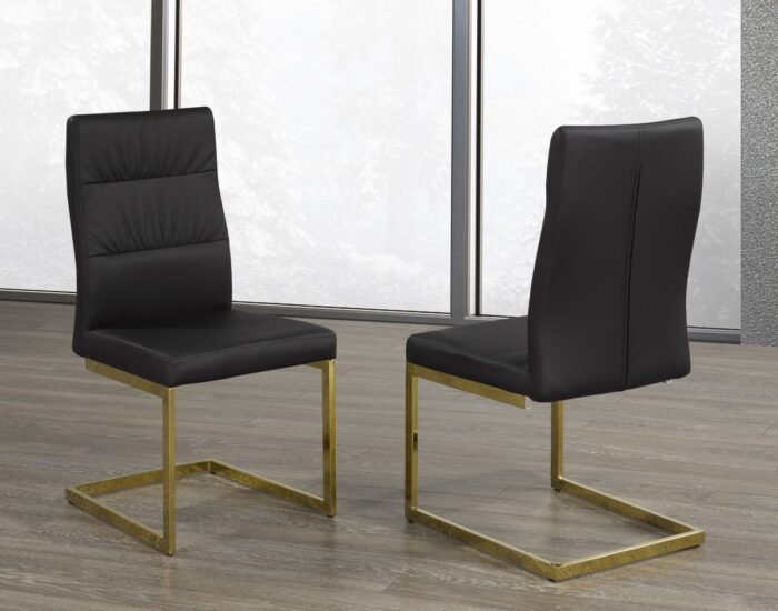 5-Piece Circular Dining Set - Black\Gold