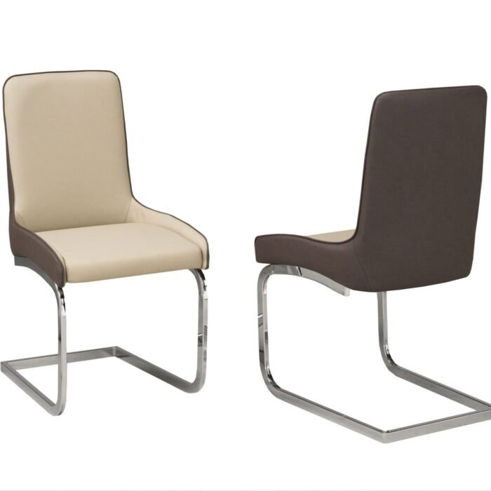 Brown Leatherette Dining Chair