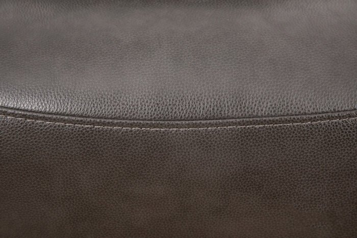 Soft Charcoal Leather Recliner Chair with Swivel and Wallhugger Design