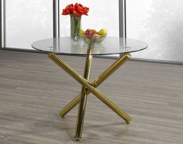 5-Piece Circular Dining Set - Black\Gold