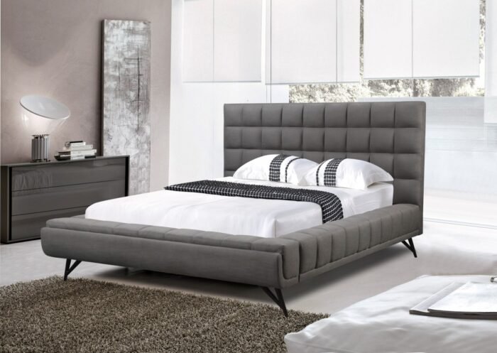Cambridge Premium Fabric Platform King Bed – Grey