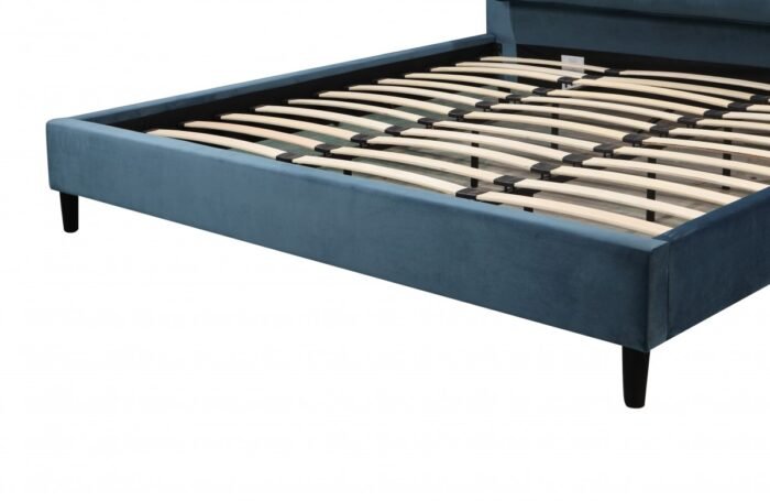 Upholstered Platform Bed – Available in Queen or King, Grey or Teal