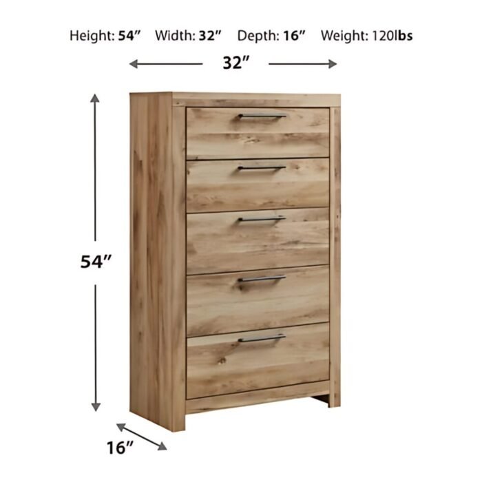 Hyanna 5-Drawer Chest – Tan Brown