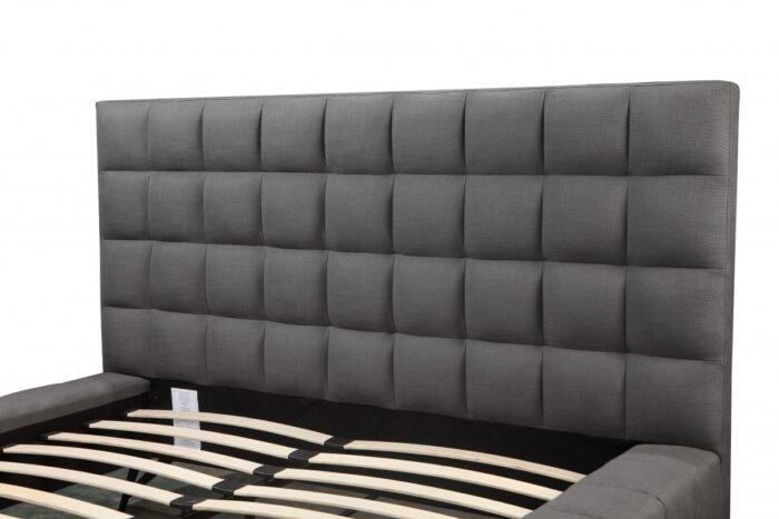 Cambridge Premium Fabric Platform King Bed – Grey