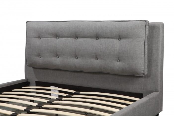 Upholstered Platform Bed – Available in Queen or King, Grey or Teal