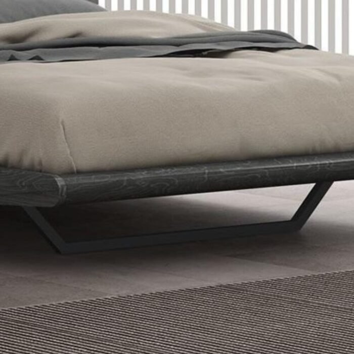 Asher Bed – Light Grey Lacquer (Full & Queen)
