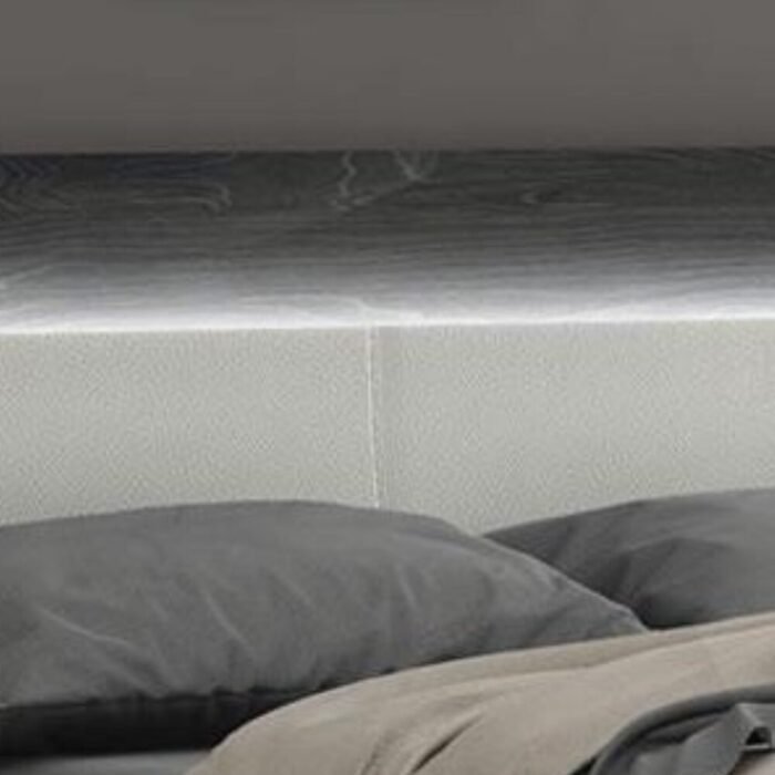 Asher Bed – Light Grey Lacquer (Full & Queen)