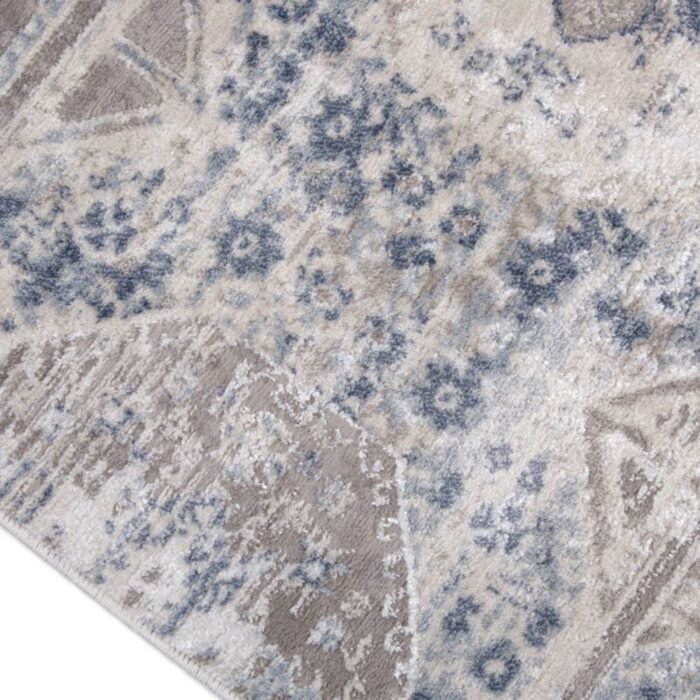 Parksdale Area Rug - 8 x 11, Grey/Blue, Polypropylene & Polyester Pile, Stain & Fade Resistant