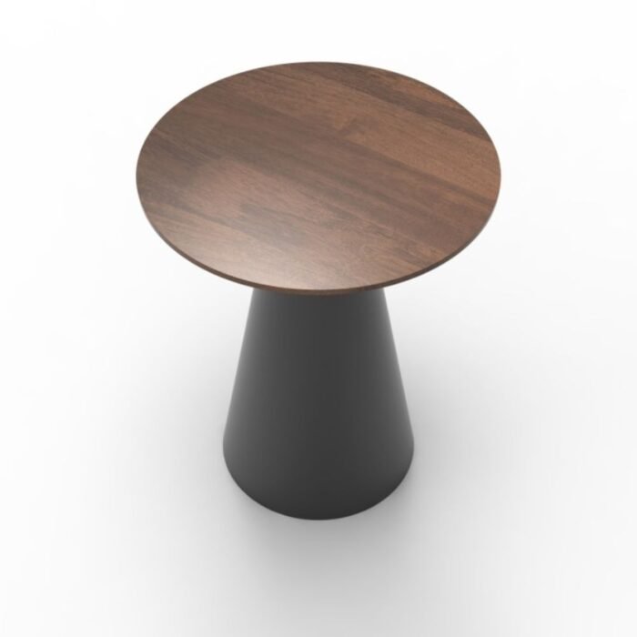 Savannah Accent Table with Solid Wood Top and Powder Coated Metal Base in Espresso Finish