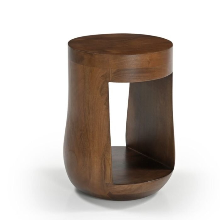 Aubrey Accent Table in Walnut Finish with Open Base Design