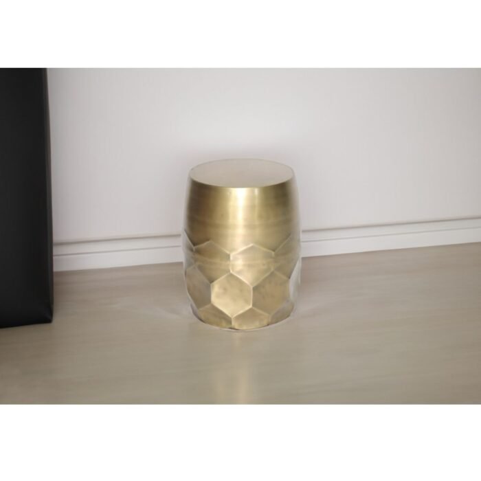 Xavier Accent Table in Gold with Hammered Edge Detail
