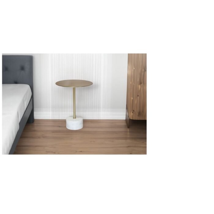 Xavier Accent Table in Gold with Hammered Edge Detail