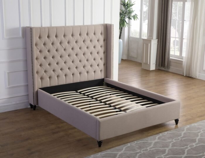 Savoy King Platform Bed – Beige