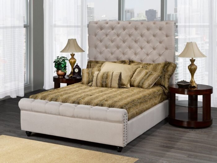 Valencia King Platform Bed – Beige