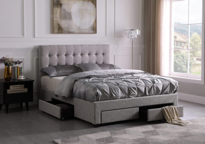Celeste Storage Bed – Grey (King & Queen)