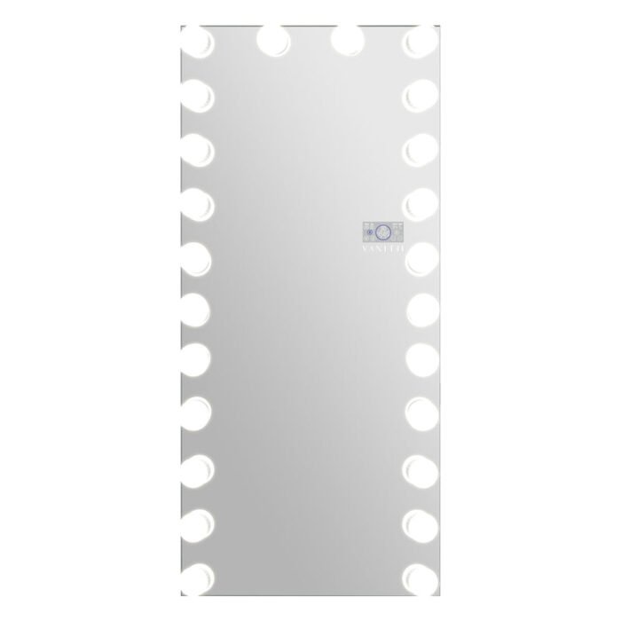 Full-Length Hollywood Vanity Mirror with Lights – 24 Dimmable LED Bulbs, Touchscreen, Bluetooth & USB Charging