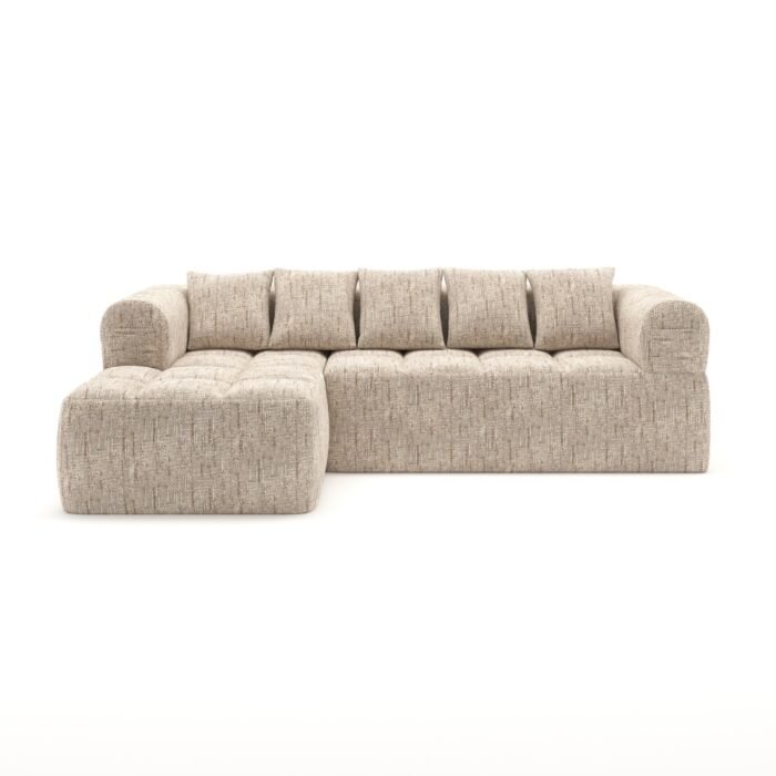 Modern Taupe Sectional Sofa – Deep Comfort with Premium Fabric & Tool-Free Assembly